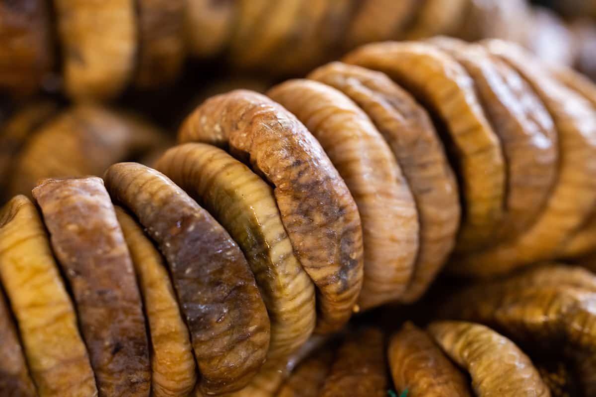  Dried Figs in Turkey; Sundried Summer Fruits 2 Types Yellow Black Contain Iron 